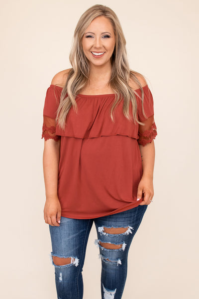 plus size cut out shoulder tops