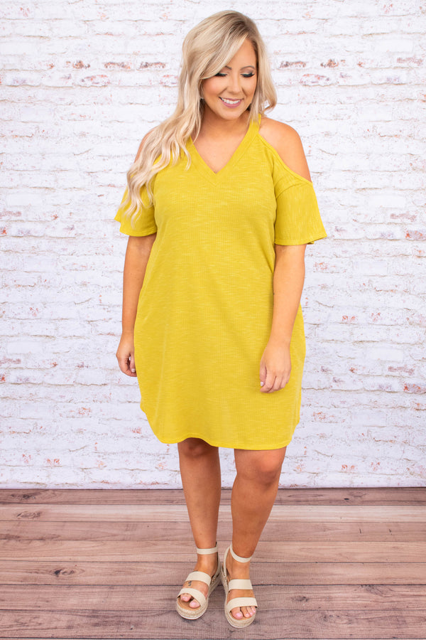 mustard short dress