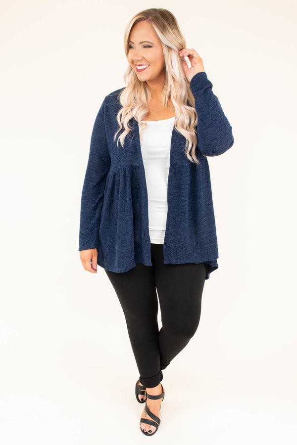 long navy cardigan