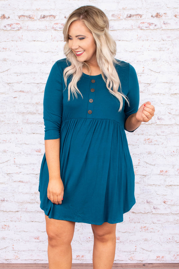 teal flowy dress