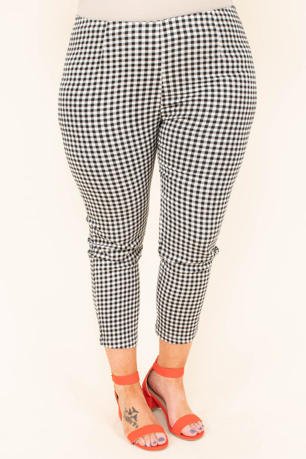 black and white checkered pants