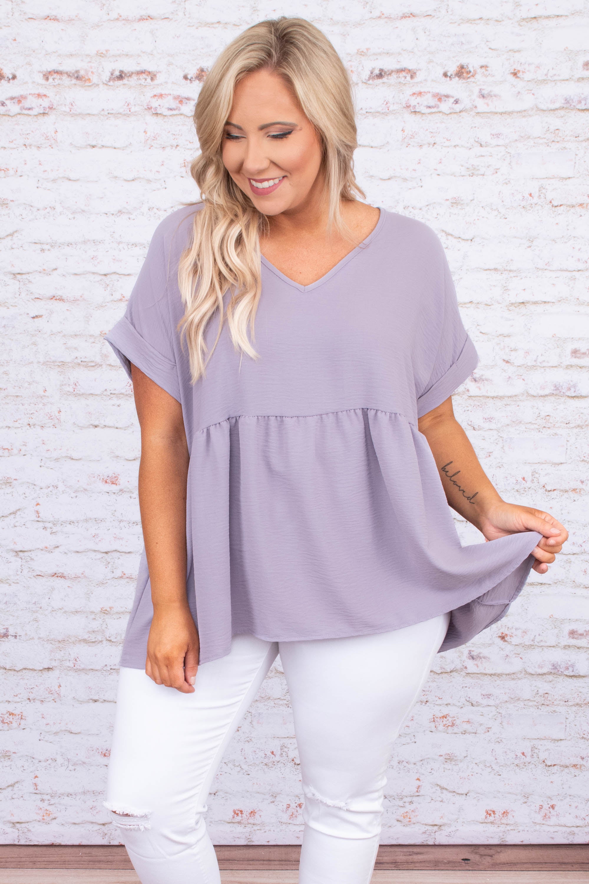 Image of Wide Eyed Gaze Top, Lavender