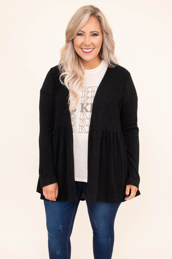 black flowy cardigan