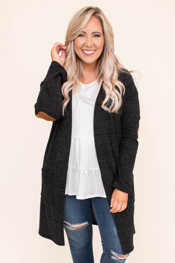 long flowy black cardigan