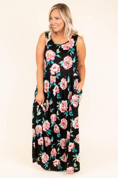 When Flowers Bloom Maxi Dress, Black – Chic Soul