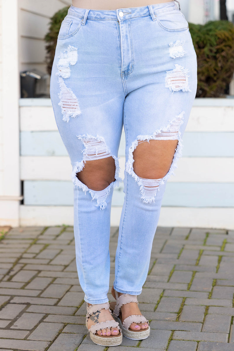 zuur Banzai Oneerlijk I'll Give My Review Jeans, Light Wash – Chic Soul