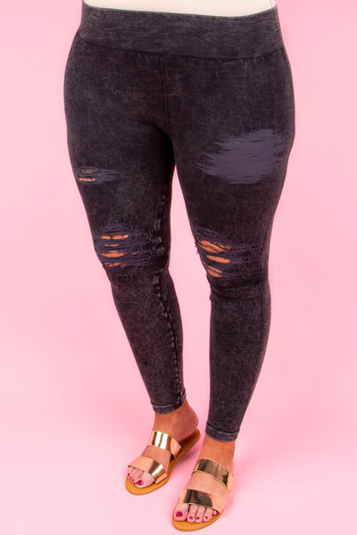 plus size ripped black jeggings