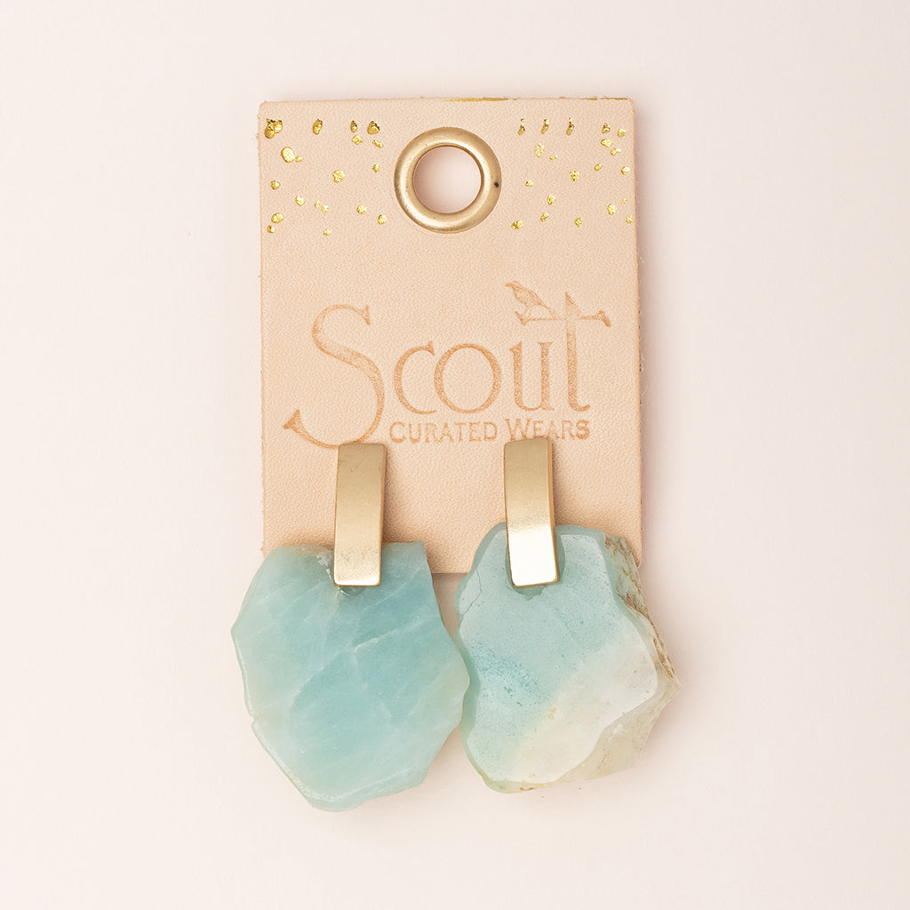 Stone Slice Earring Amazonite Silver Scout Curated Wears