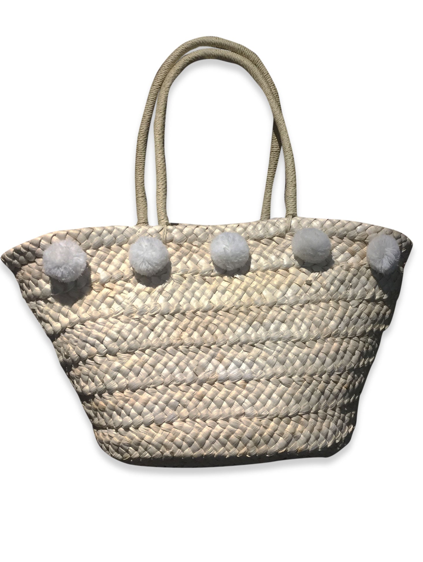 Custom Pom Pom Woven Straw Bag | BORN + MADE