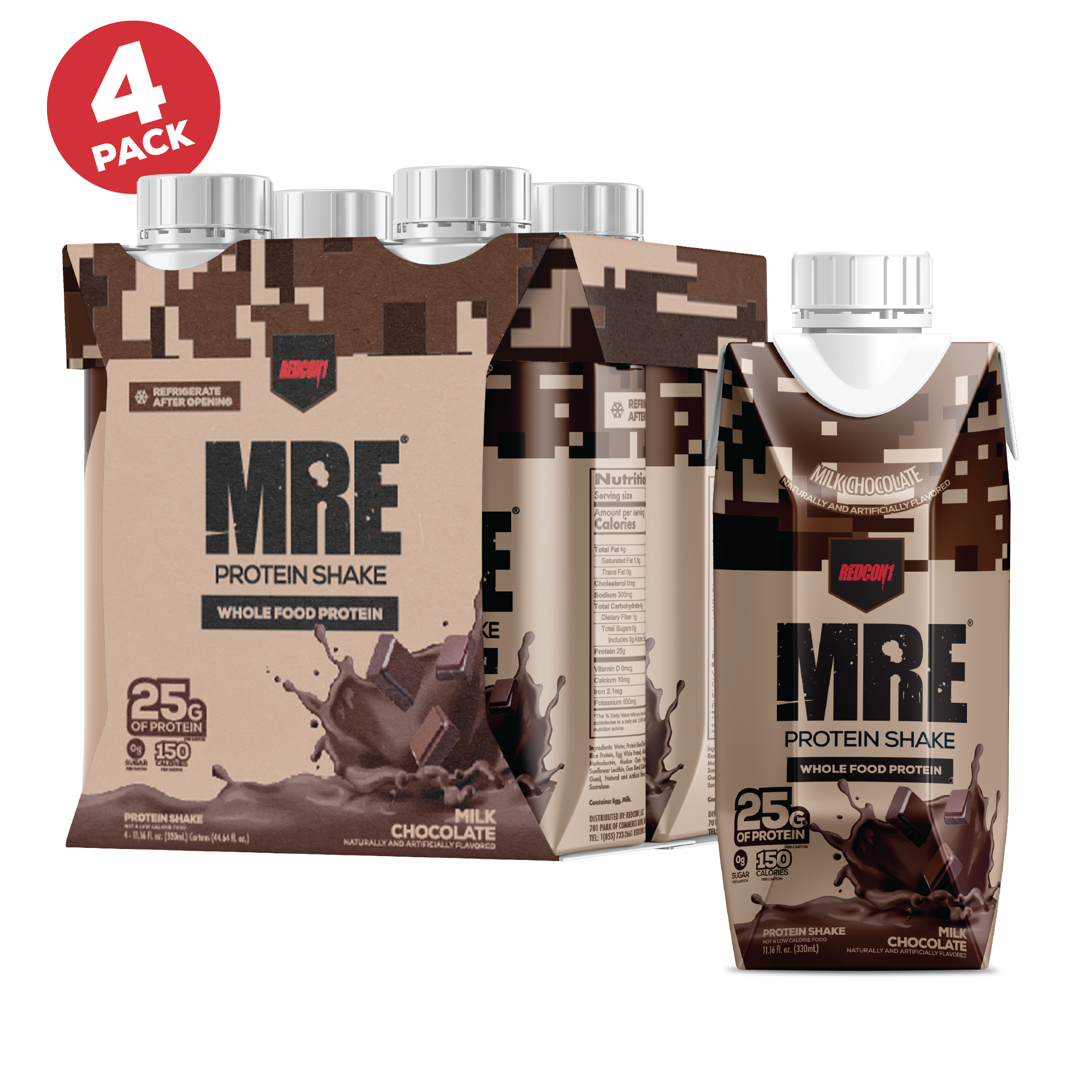 Redcon1 MRE Protein Shake - Salted Caramel - 12 Pack