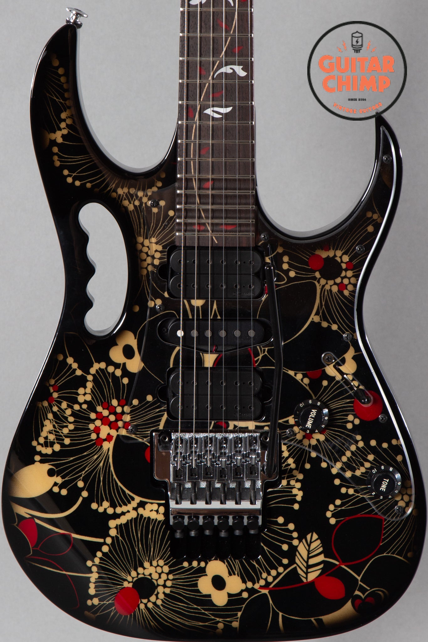 2010 Ibanez JEM77-FP2 Steve Vai Signature Black Floral Pattern 2