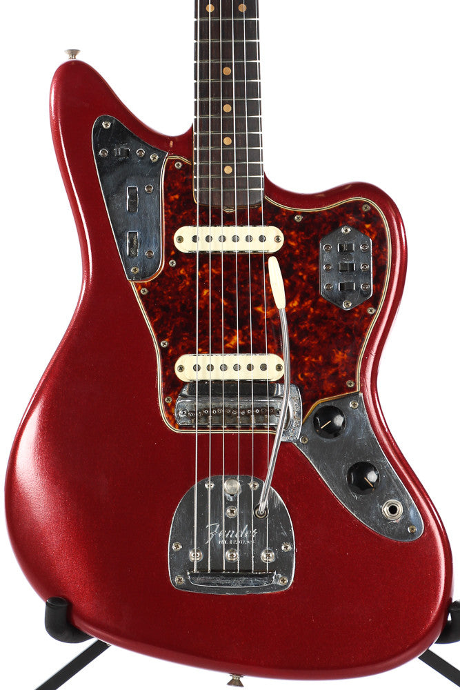 Fender Jaguar Refin Metallic Burgundy | Guitar Chimp