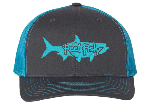 Redfish Fishing Trucker Snapback Hats by Reel Fishy Apparel -*9 Colors! Black Solid