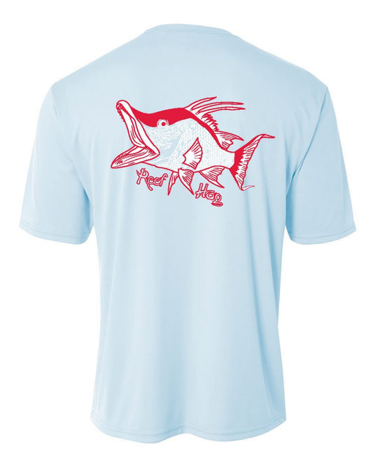 Youth Fishing Cotton T-Shirts with Reel Fishy Pirate Skull & Salt