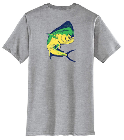 Mahi Fishing Cotton Crew T-Shirt by Reel Fishy Apparel