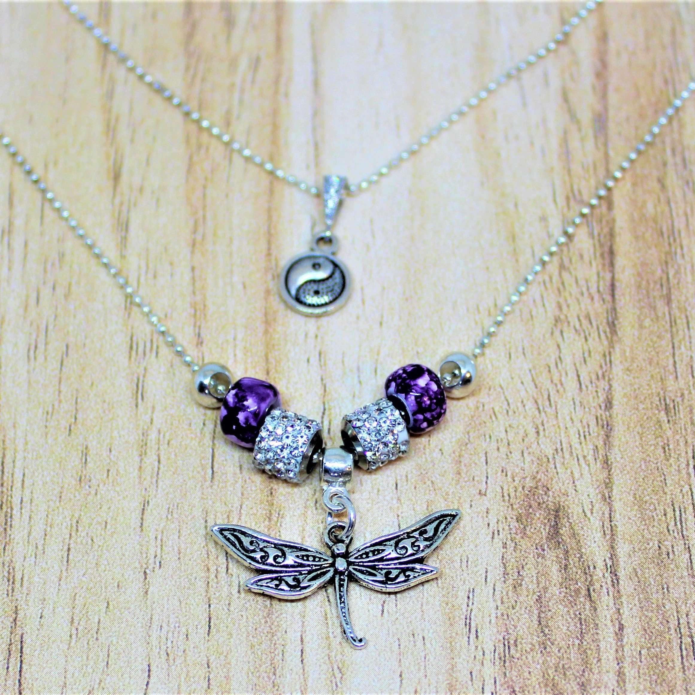 Download Dragonfly Yin Yang Layered Necklace - Ladybugfeet Jewelry ...