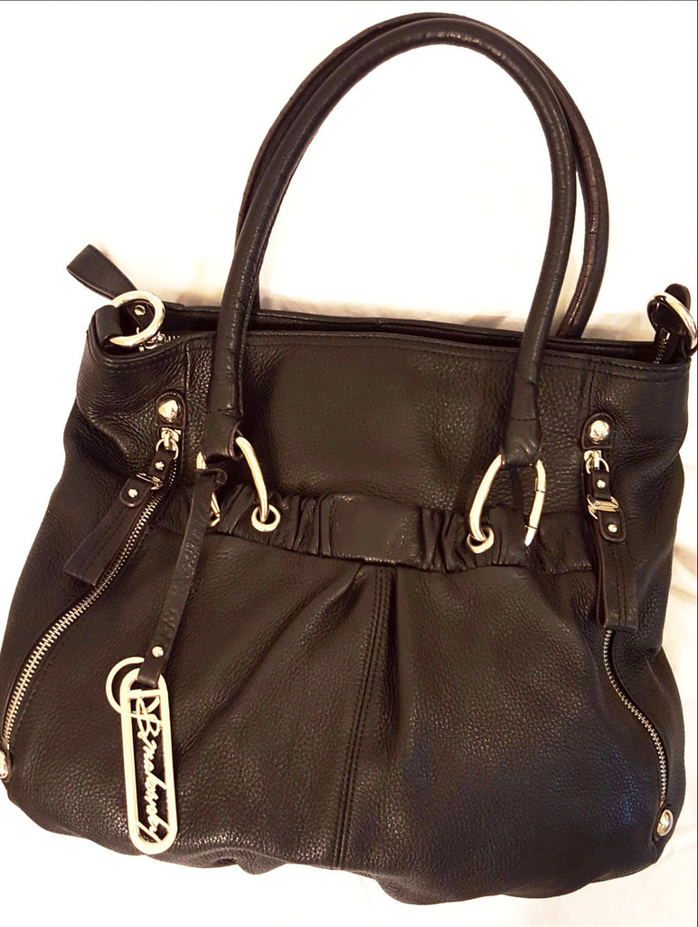 B Makowsky Black Satchel Leather Handbag – Authentik Attik