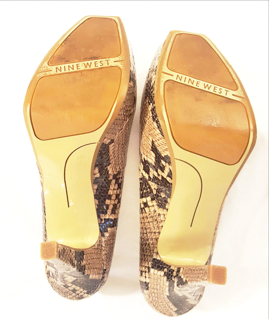 nine west snakeskin pumps