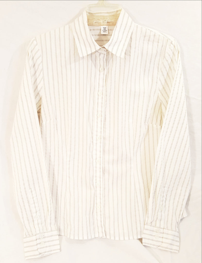 White Striped Button Up Shirt – Authentik Attik