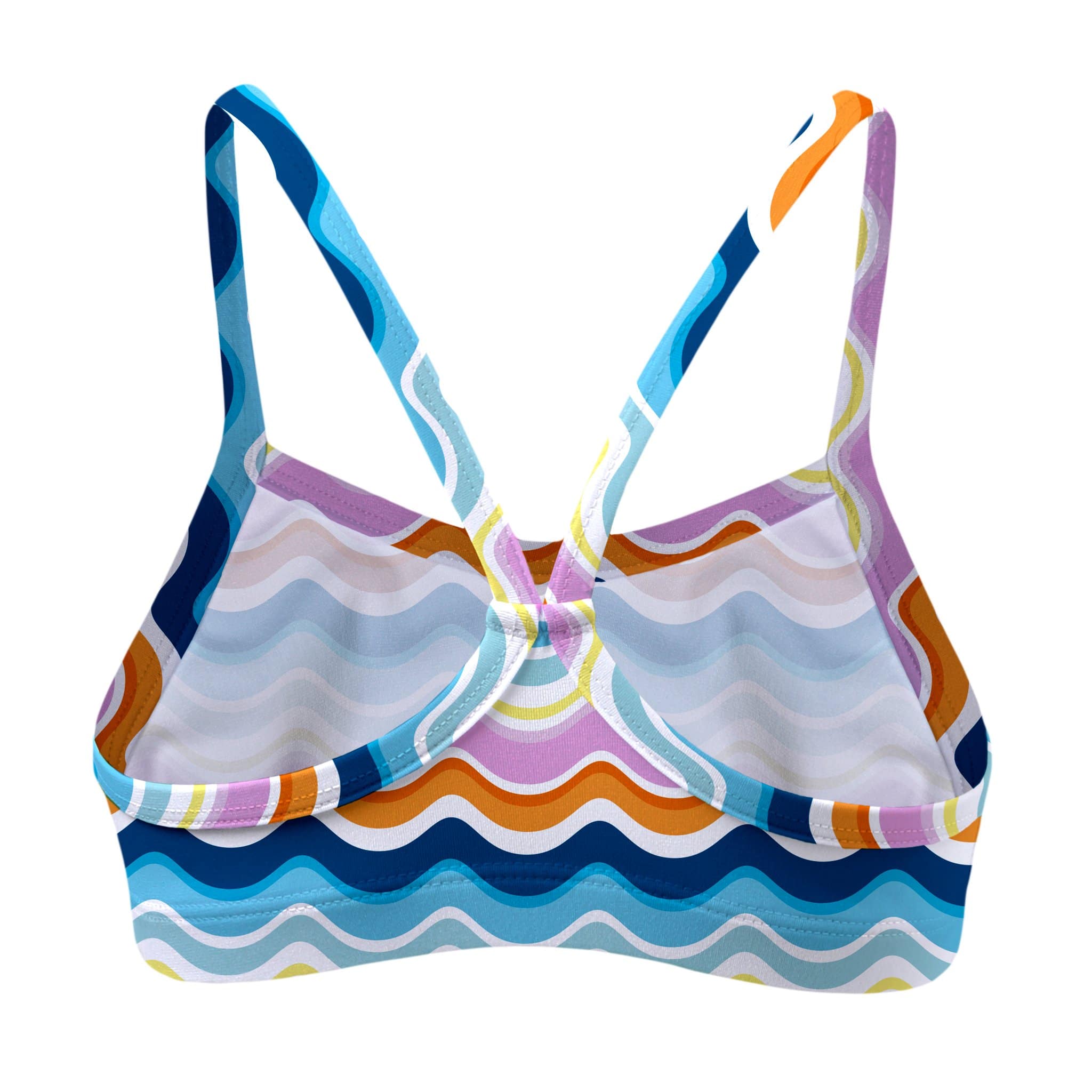 Girls Blue Puffin Bikini Top | Sandy Feet Australia Kids Swimwear