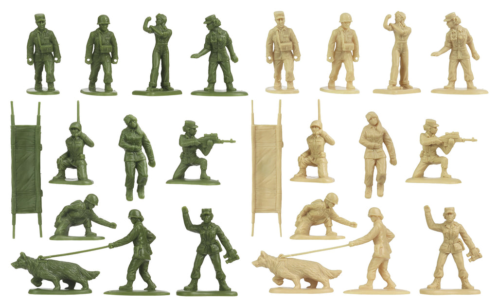 BMC Toys Plastic Army Women Medical and Support Figures