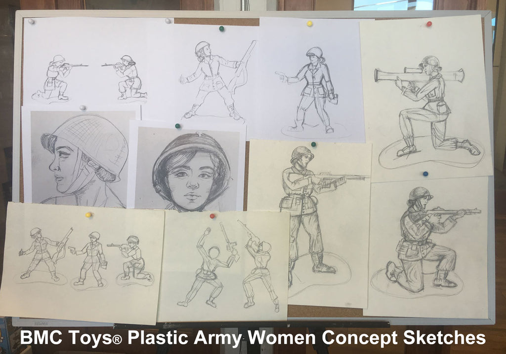 BMC Toys Plastic Army Women Concept Sketches