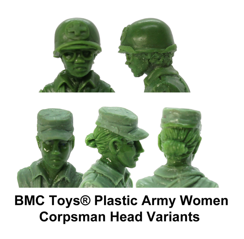 BMC Toys Plastic Army Women Corpsman Head Variants