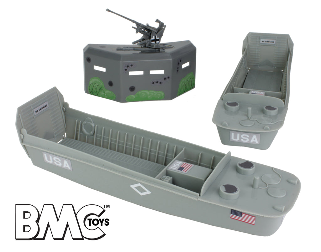 B MC Toys LCVP Higgins Landing Craft and German Pillbox Bunker D-Day Set Stickers
