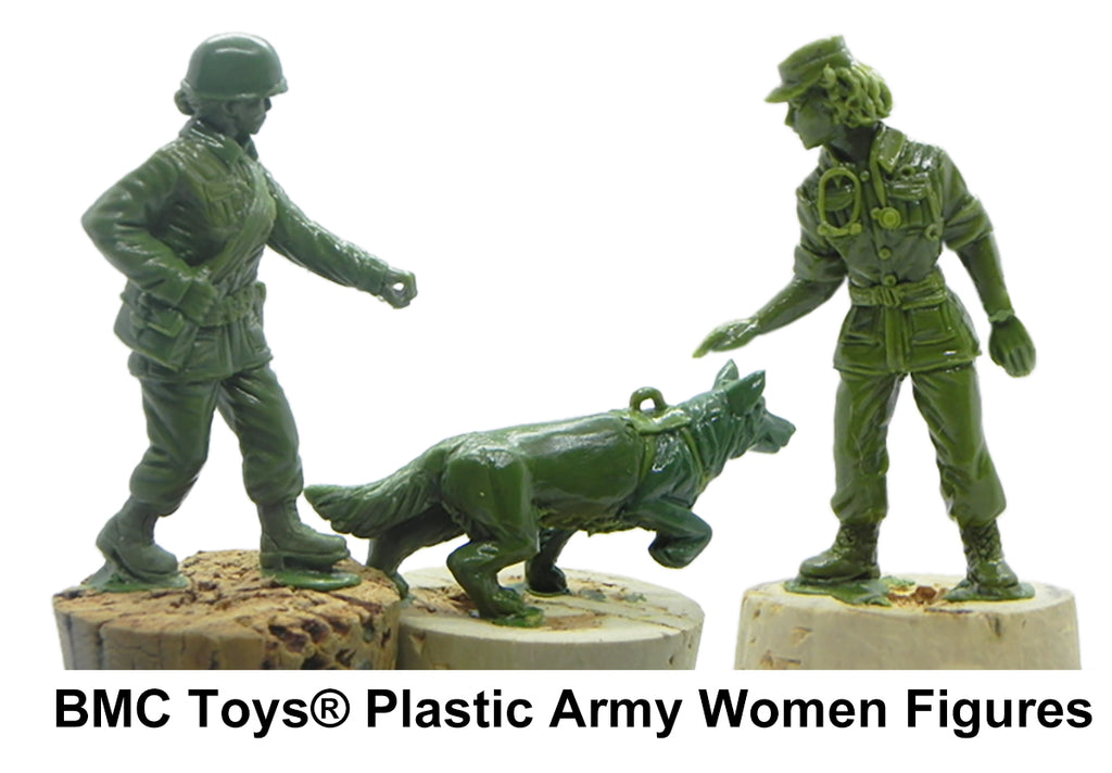 BMC Toys Plastic Army Women Sculpts Nurse Military Working Dog MWD Handler 