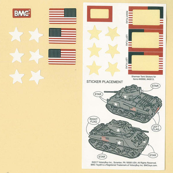 BMC Toys Sherman Tank Production Stickers