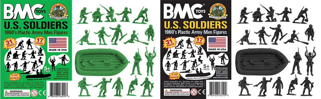 BMC Toys Classic Army Men US Soldiers Black & Green
