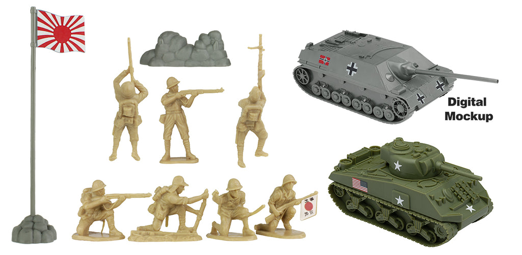 BMC Toys Iwo Jima Japanese Soldiers and Tanks