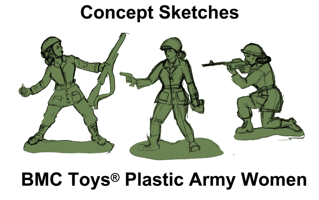 BMC Toys Plastic Army Women Concept Sketch