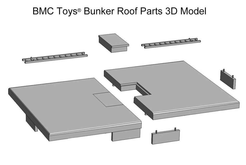 BMC Toys WW2 German Bunker Roof Parts