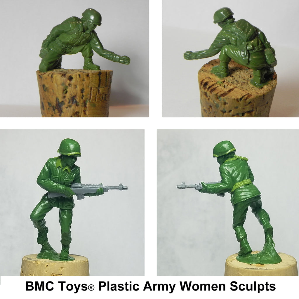 BMC Toys Plastic Army Women Running Combat Medic Sculpts