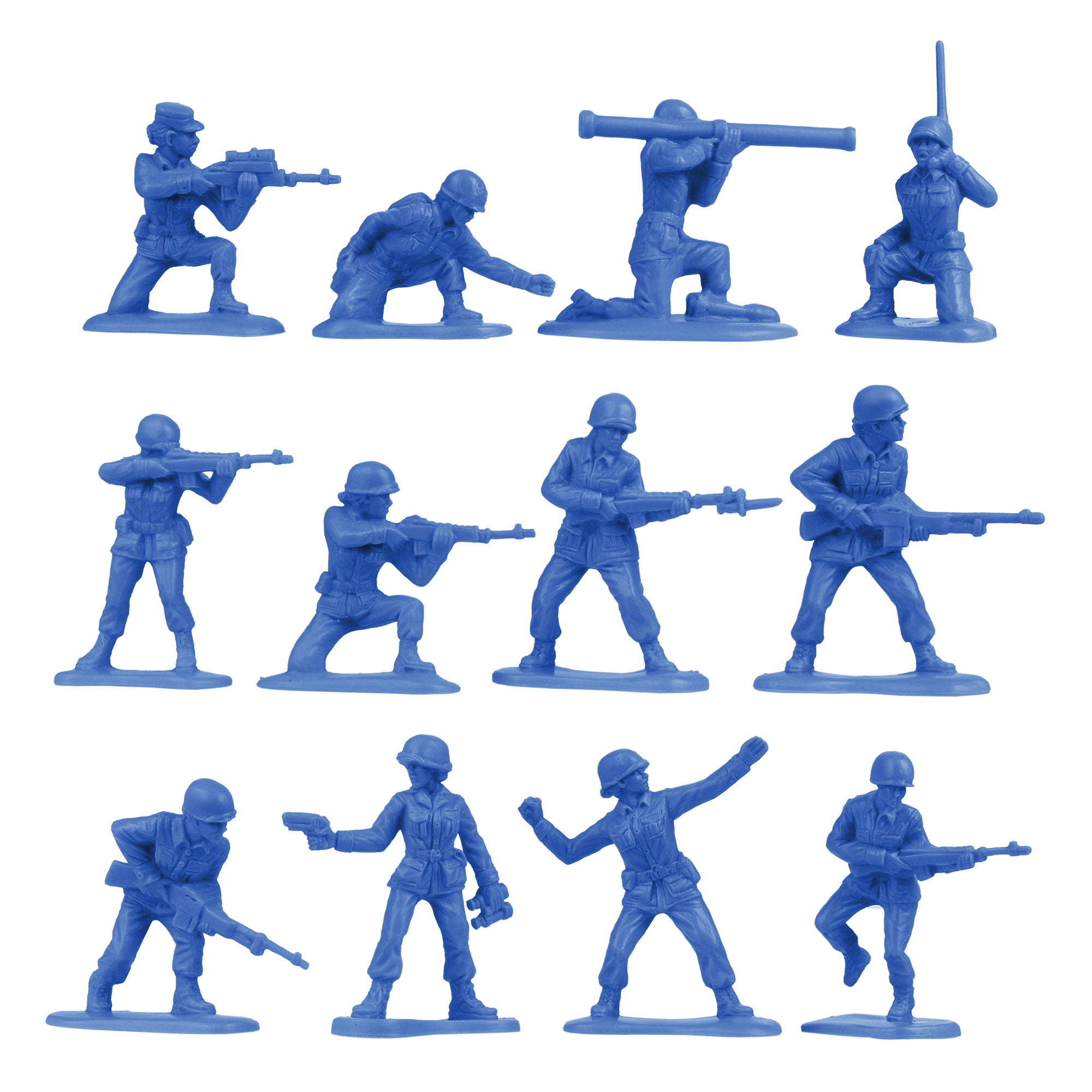 blue plastic army men