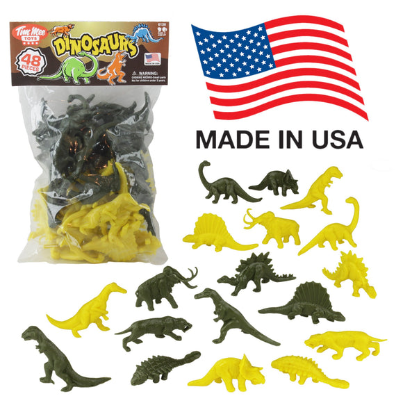 vloeistof Spijsverteringsorgaan Wees TimMee Plastic DINOSAUR Figures: Green & Yellow 48pc Dino Set - Made – BMC  Toys