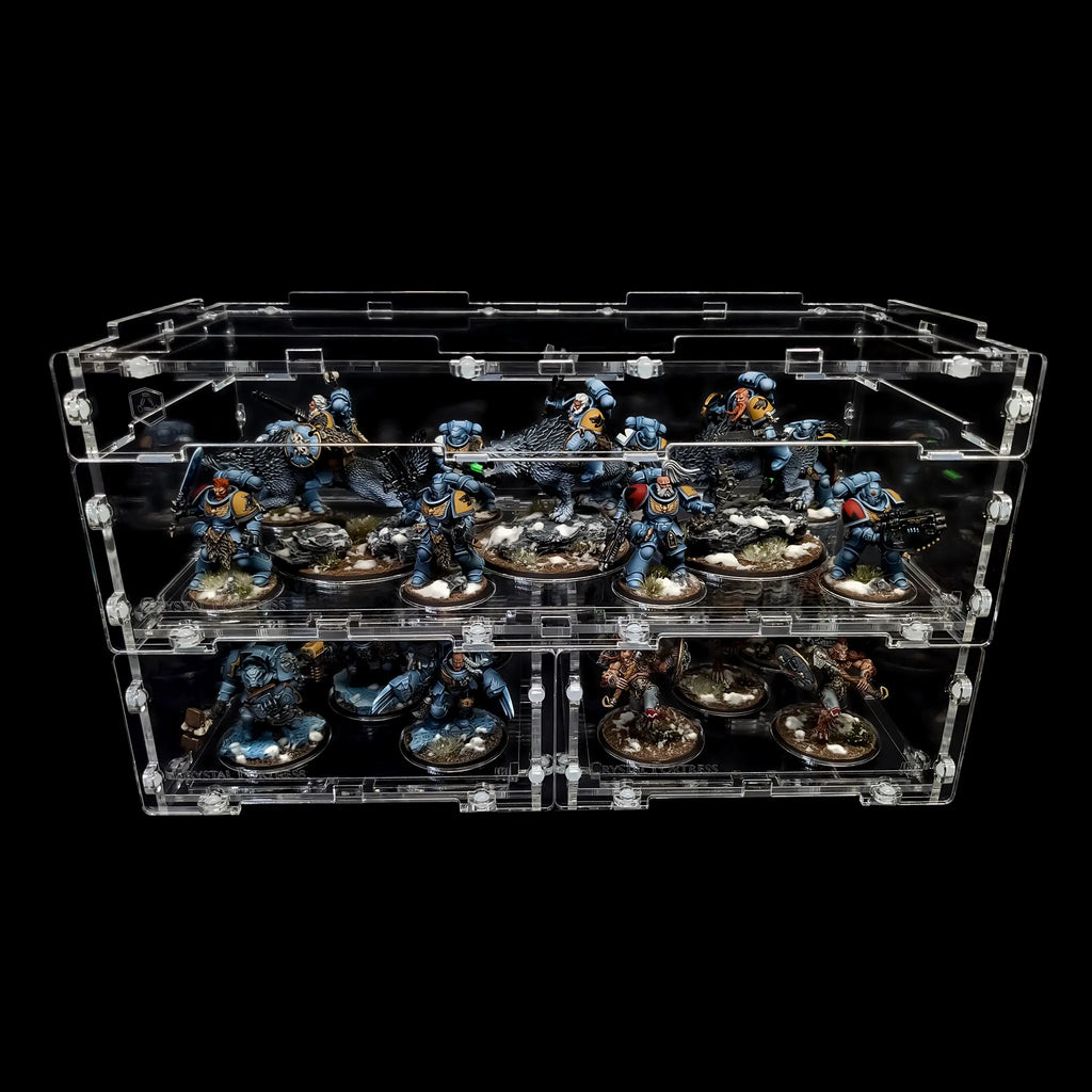 Crystal Fortress Quarter Cube with Space Wolves miniatures. Perfect for Warhammer 40K.