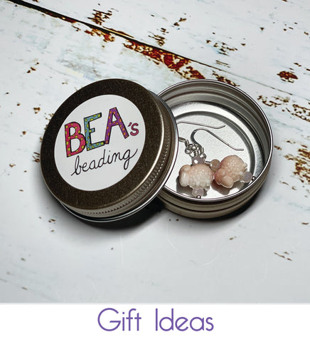 KittyBea Knitting Gift Ideas for Knitters Bea's Beading Sheepie Conch Handmade Earrings