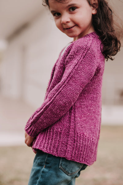 Reidette Girls Cardigan Knitting Pattern Download – Kitty Bea Knitting