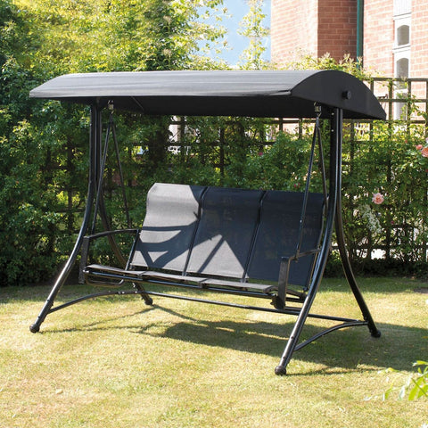 2 seater black garden swing