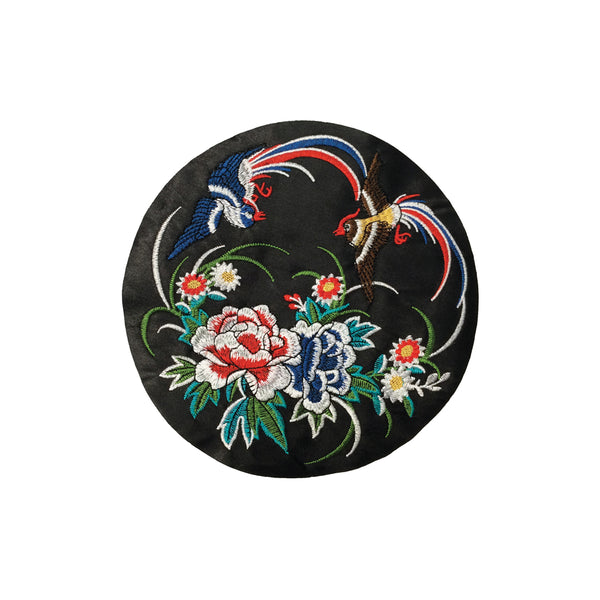 Pc4126 Flying Birds Round Flowers Iron On Embroidery Applique Patch Koo Style Uk Koo Style