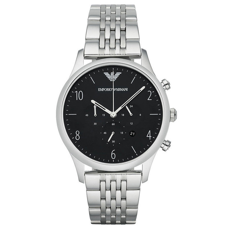 Emporio Armani AR1863 Chronograph Black Dial Stainless Steel Bracelet Men's  Watch - 32° Watches