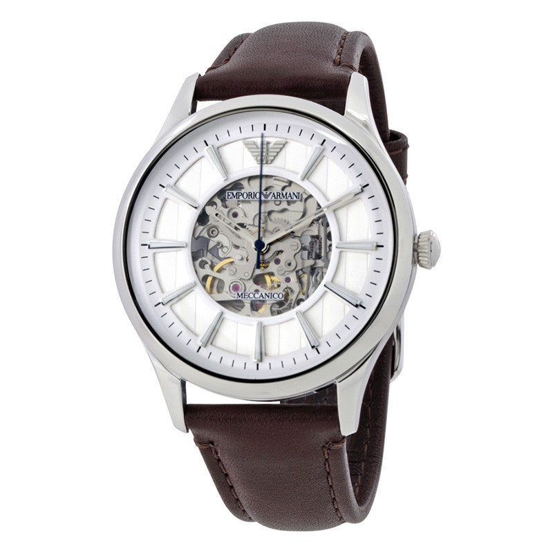 Meccanico Skeleton Dial Brown Leather 