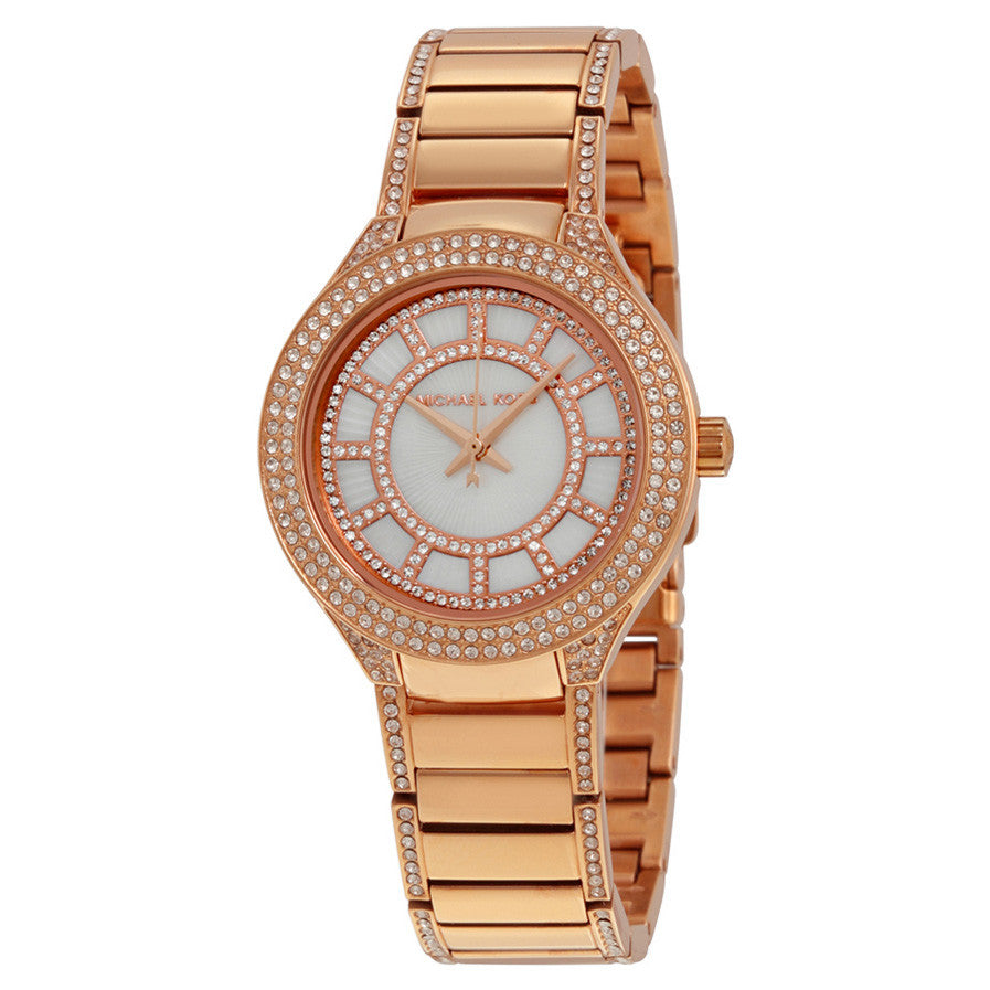 Pearl Dial Rose Gold-Tone Ladies Watch 