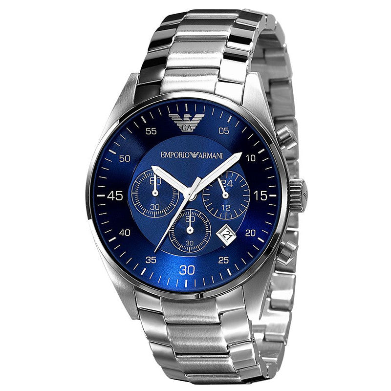 armani blue dial men's watch