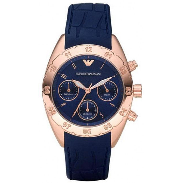 Emporio Armani AR5939 Chronograph Blue Dial Rose Gold Men's Watch - 32°  Watches