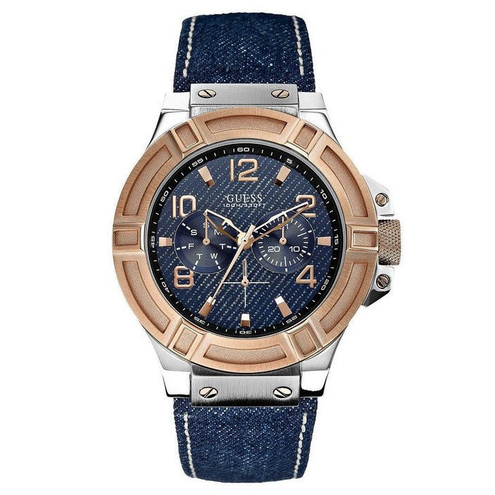 Guess U0040G6 Blue Dial Blue Denim Men's Watch 32° Watches