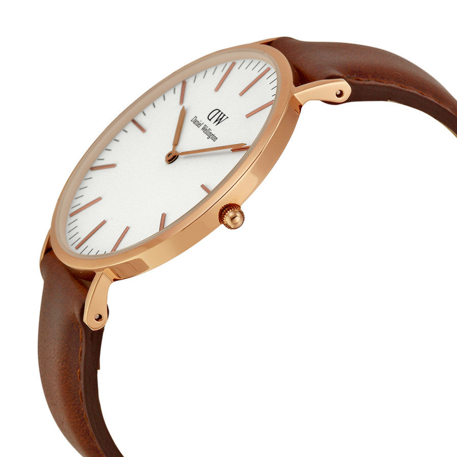 Daniel Wellington 0106DW Classic St Mawes Rose Gold 40mm Brown Leather