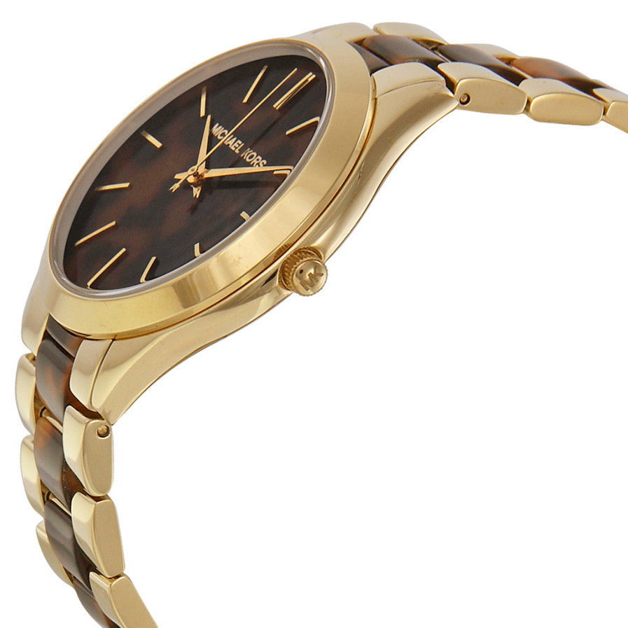 Michael Kors  Accessories  Mk Tortoise Shell Watch Gold Diamond Trims   Poshmark